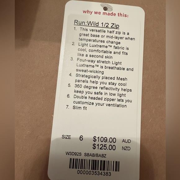 Lululemon Run Wild 1/2 Zip - Bali Breeze - Picture 6 of 6